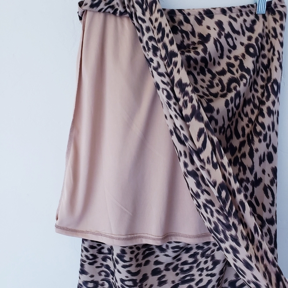 Sienna Sky Size L Leopard Animal Print Midi Skirt - Picture 5 of 6